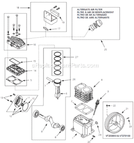 Page A Diagram and Parts List for VT480000 2006 Campbell Hausfeld Compressor